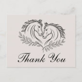 Horse Rustic Country Westerne bruiloft Dank u Briefkaart (Voorkant)