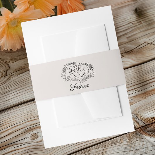 Horse Rustic Elegant Country Westerne bruiloft Uitnodigingen Wikkel