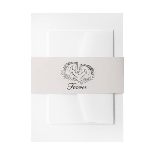 Horse Rustic Elegant Country Westerne bruiloft Uitnodigingen Wikkel (Voorkant Voorbeeld)