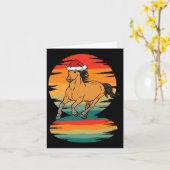 Horse Santa Hat met kerstmis Pajama Horseback Ridi Kaart (Gele Bloem)