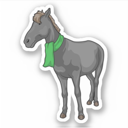 Horse Scarf Sticker (Voorkant)