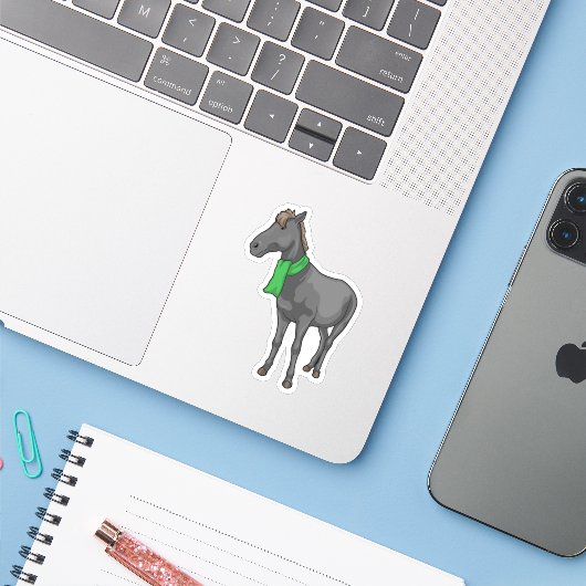 Horse Scarf Sticker (Laptop met iPhone)