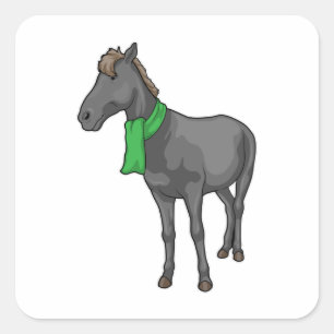 Horse Scarf Vierkante Sticker