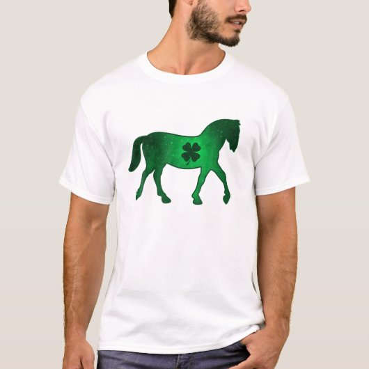 Horse Shamrock Clover Leaf Pajama St. Patrick's Da T-shirt (Voorkant)