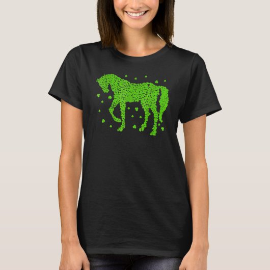 Horse Shamrock Horseback Riding Equestrian Patrick T-shirt (Voorkant)