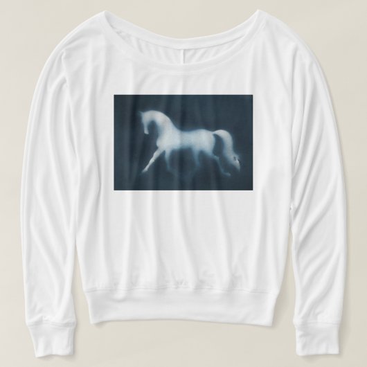 Horse Shilhouette Grey off the Shoulder Sweatshirt (Design voorkant)