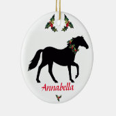 Horse Silhouette, aangepast kerstfeest Keramisch Ornament (Rechts)