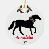 Horse Silhouette, aangepast kerstfeest Keramisch Ornament (Voorkant)