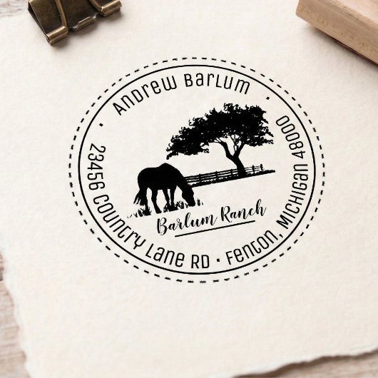 Horse Silhouette Address Self-Inking Rubber Stamp Zelfinktende Stempel