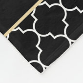 Horse Silhouette Black White Quatrefoil met naam Fleece Deken (Hoek)