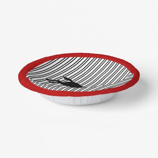 Horse Silhouette Black White Stripes Derby Papieren Kommen (Gebogen)