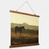 Horse Silhouette in the morning sun. Hangend Wandkleed (Gebogen)