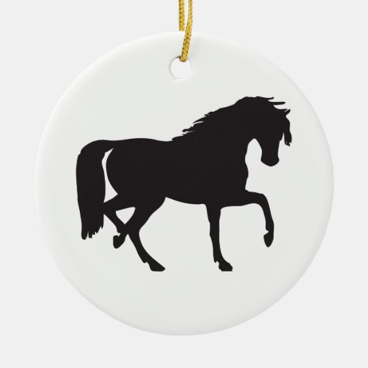 Horse Silhouette Keramisch Ornament (Voorkant)
