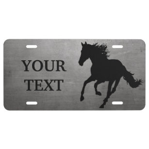 Horse Silhouette Metal Nummerplaat