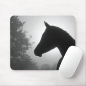 Horse silhouette mousepad in zwart-wit muismat (Met muis)