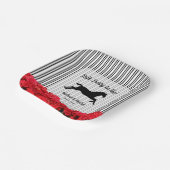 Horse Silhouette Red Roses Derby Party Papieren Bordje (Gebogen)