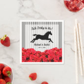 Horse Silhouette Red Roses Derby Party Servet (Insitu)