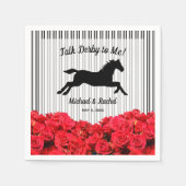 Horse Silhouette Red Roses Derby Party Servet (Voorkant)