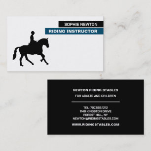 Horse Silhouette, Riding Instructor, Academy Visitekaartje