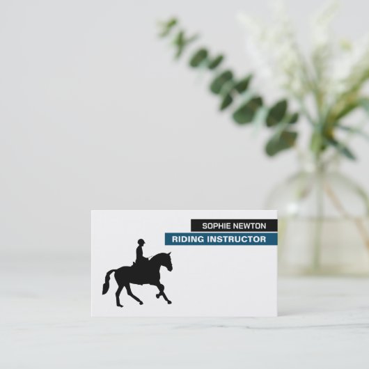 Horse Silhouette, Riding Instructor, Academy Visitekaartje (Staand voorkant)