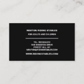 Horse Silhouette, Riding Instructor, Academy Visitekaartje (Achterkant)