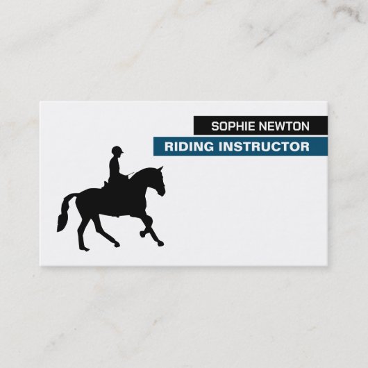 Horse Silhouette, Riding Instructor, Academy Visitekaartje (Voorkant)