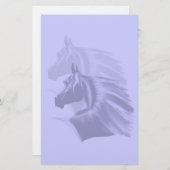 Horse Silhouette Shadowed Sationary Briefpapier (Voorkant / Achterkant)