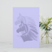 Horse Silhouette Shadowed Sationary Briefpapier (Staand voorkant)