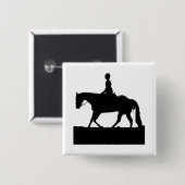 Horse Silhouette Vierkante Button 5,1 Cm (Voorkant /achterkant)