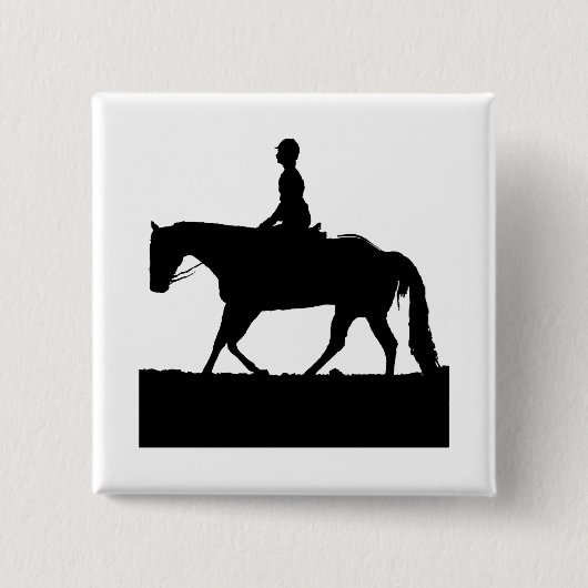 Horse Silhouette Vierkante Button 5,1 Cm (Voorkant)