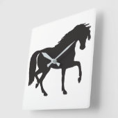 Horse Silhouette Vierkante Klok (Hoek)