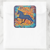 Horse Silhouette Vierkante Sticker (Tas)