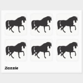 Horse Silhouette Vierkante Sticker (Vel)