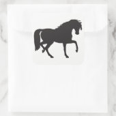 Horse Silhouette Vierkante Sticker (Tas)