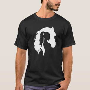 Horse Silhouette Young Woman Girl Equestrian Cowgi T-shirt