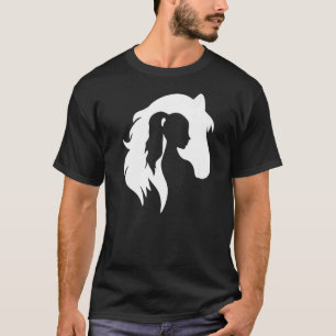 Horse Silhouette Young Woman Girl Equestrian Cowgi T-shirt