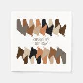 Horse Silhouettes - Gepersonaliseerde verjaardag Servet (Voorkant)