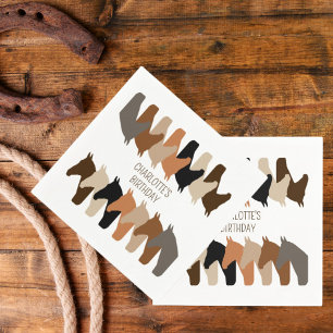 Horse Silhouettes - Gepersonaliseerde verjaardag Servet