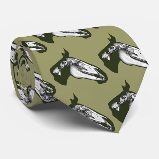 Horse Skeleton Stropdas (Opgerold)