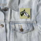 Horse Skeleton Vierkante Button 5,1 Cm (In situ)
