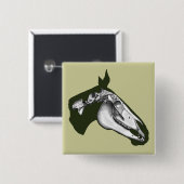 Horse Skeleton Vierkante Button 5,1 Cm (Voorkant /achterkant)
