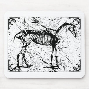 Horse Skeleton zwart-wit Muismat