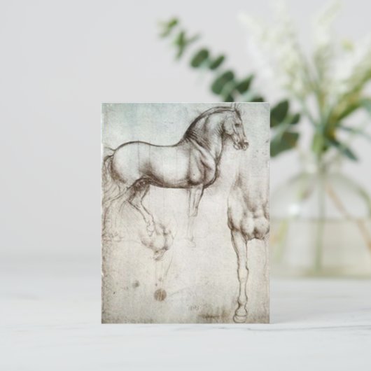 Horse Sketch Briefkaart (Staand voorkant)