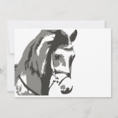 Horse Sketch en Snaffle Bit, Grijze Verjaardag Kaart (Achterkant)