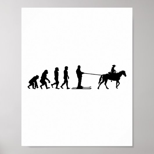 Horse Skijoring Winter Skiing Ski Jumping Sport Poster (Voorkant)