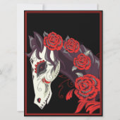 Horse Skull met Red Roses Dias de los Muertos Kaart (Achterkant)