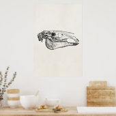 Horse Skull Skelet Aangepast skelet Poster (Keuken)