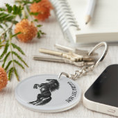 Horse Sleutelhanger met aangepaste tekst (Voorkant Rechts)