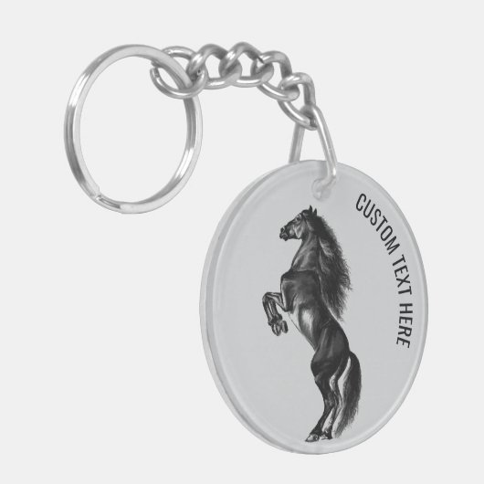 Horse Sleutelhanger met aangepaste tekst (Voorkant Links)