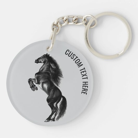 Horse Sleutelhanger met aangepaste tekst (Achterkant)